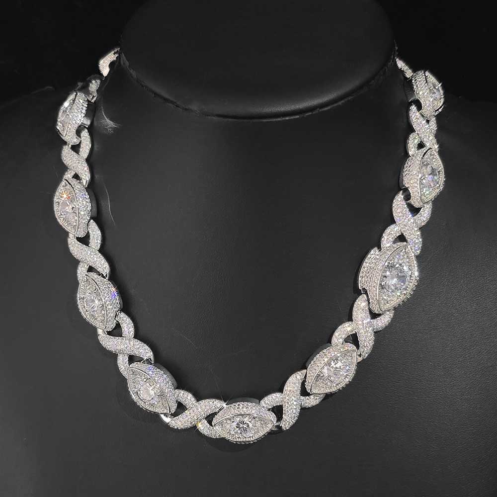 Men Accessories Evil Eye - سلسلة كوبية بتصميم عين الشر واللامتناهية