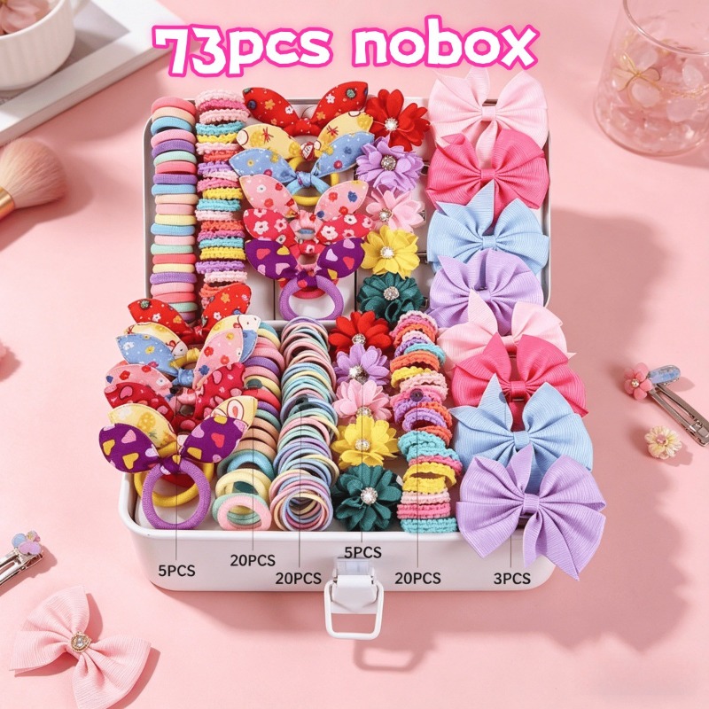 Tie Clip Set - 73 قطعة - مجموعة إكسسوارات شعر