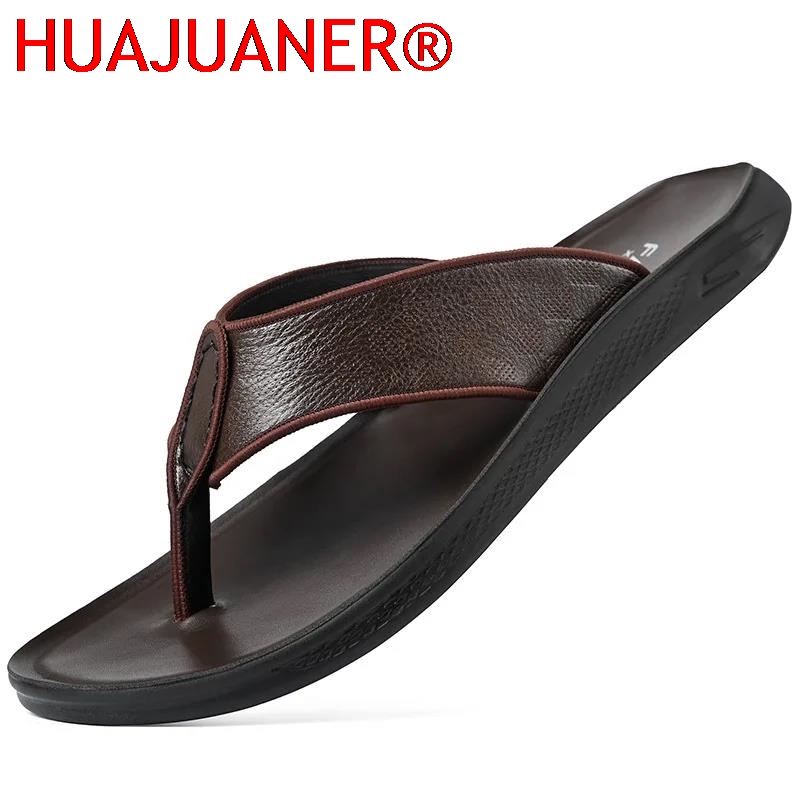 Men'S Accessories Leather - صنادل رجالية كاجوال للخارج، نعال جلدية