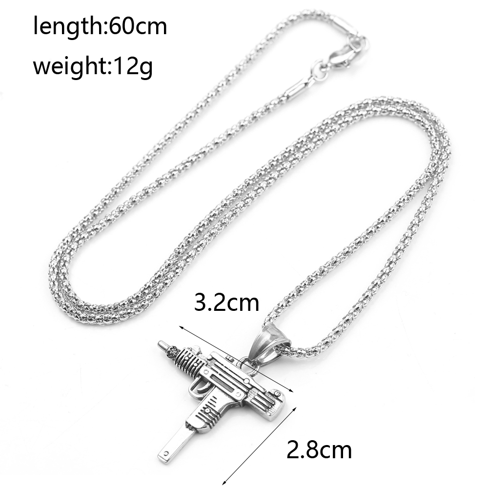 قلادة على شكل مسدس أوزي - مجوه - مراجعة Men'S Accessories Jewelry وسعره