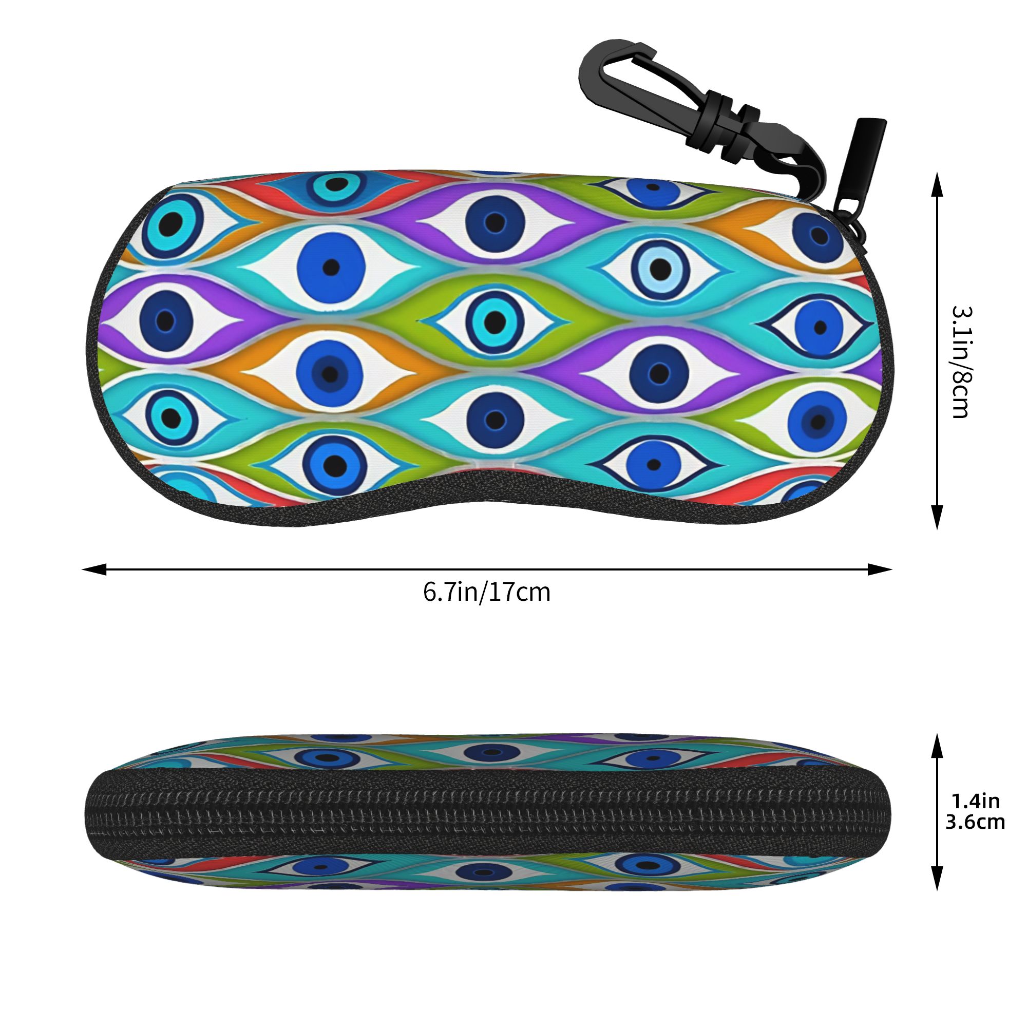 حافظة نظارات ملونة بنمط العين  - مراجعة Men Accessories Evil Eye وسعره