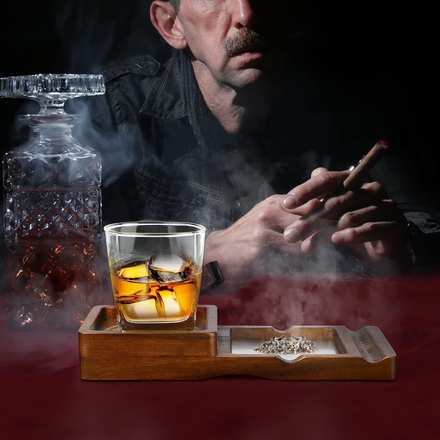 منفضة سجائر من الخشب الصلب مع  - مراجعة Cigar Cutter Set وسعره