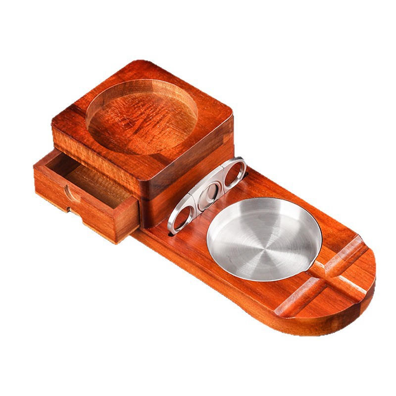 منفضة سجائر من الخشب الصلب مع  - مراجعة Cigar Cutter Set وسعره