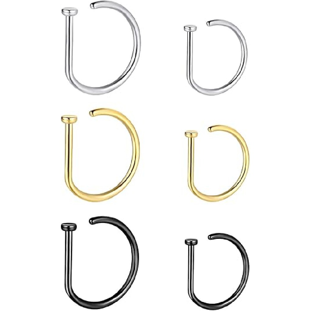 4 قطع من حلقات الأنف على شكل ح - مراجعة Men'S Accessories Rings وسعره