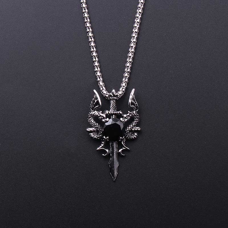 قلادة صليب بحجر أسود على شكل ت - مراجعة Men'S Accessories Jewelry وسعره